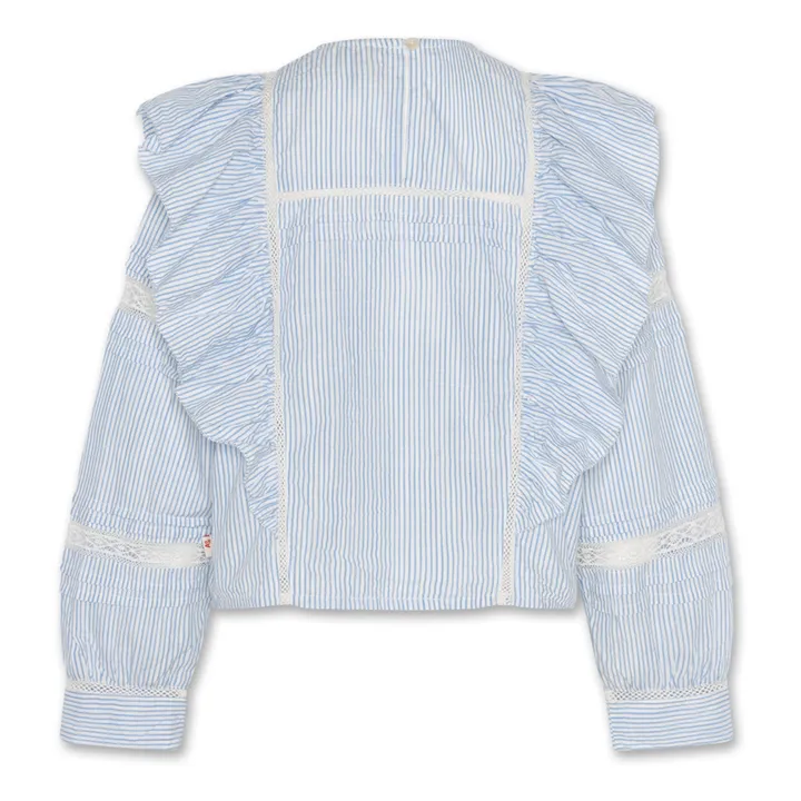 AO76 Blouse Leen Rayée | Bleu