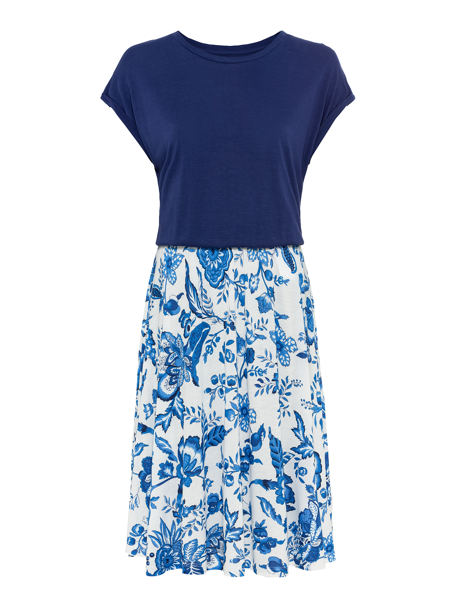 LASCANA Sommerkleid Seitennahttaschen mit bedrucktem Rock, T-Shirtkleid, Strandkleid
