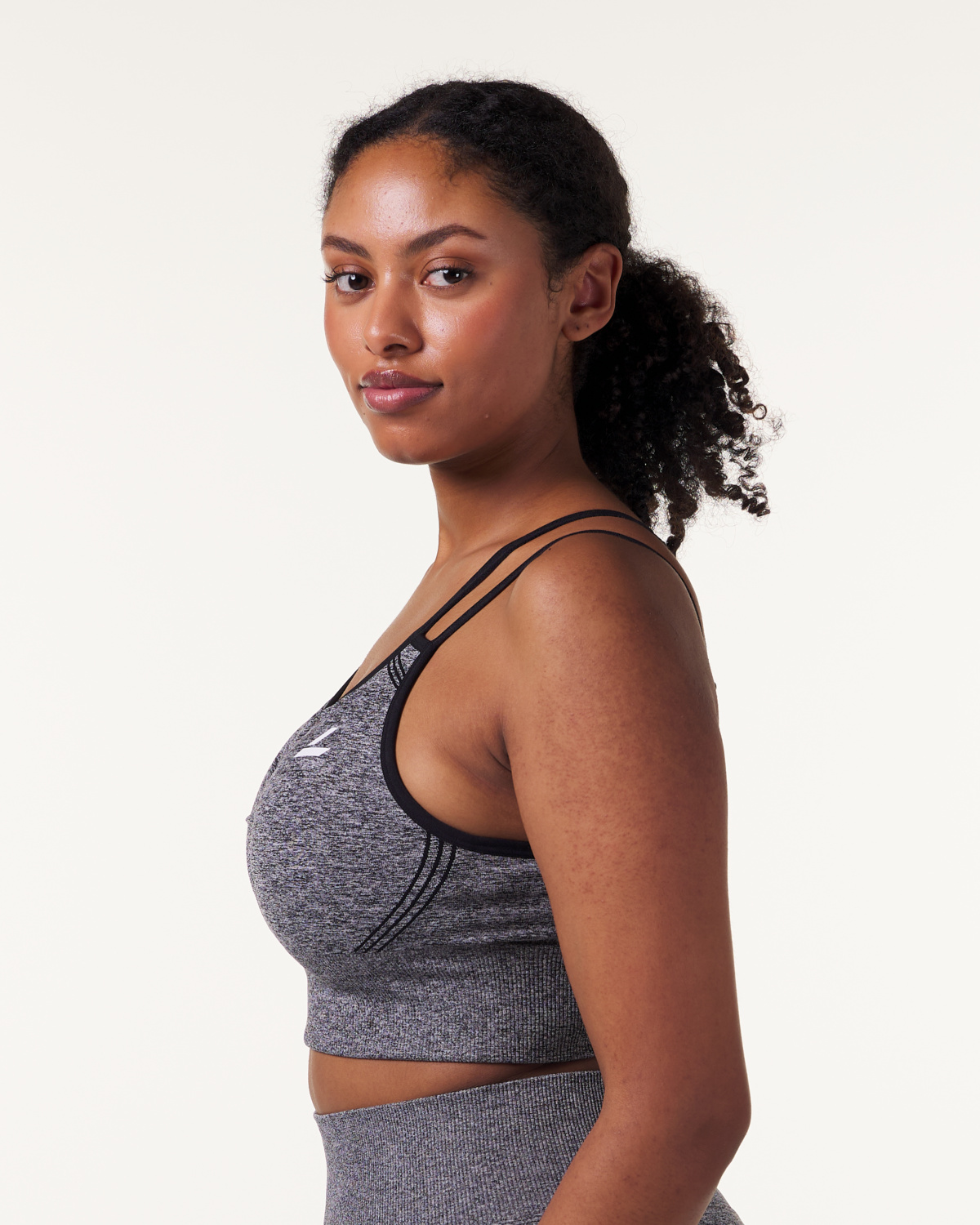LEVITY Device Seamless Ruch Bra Dk Grey Marl