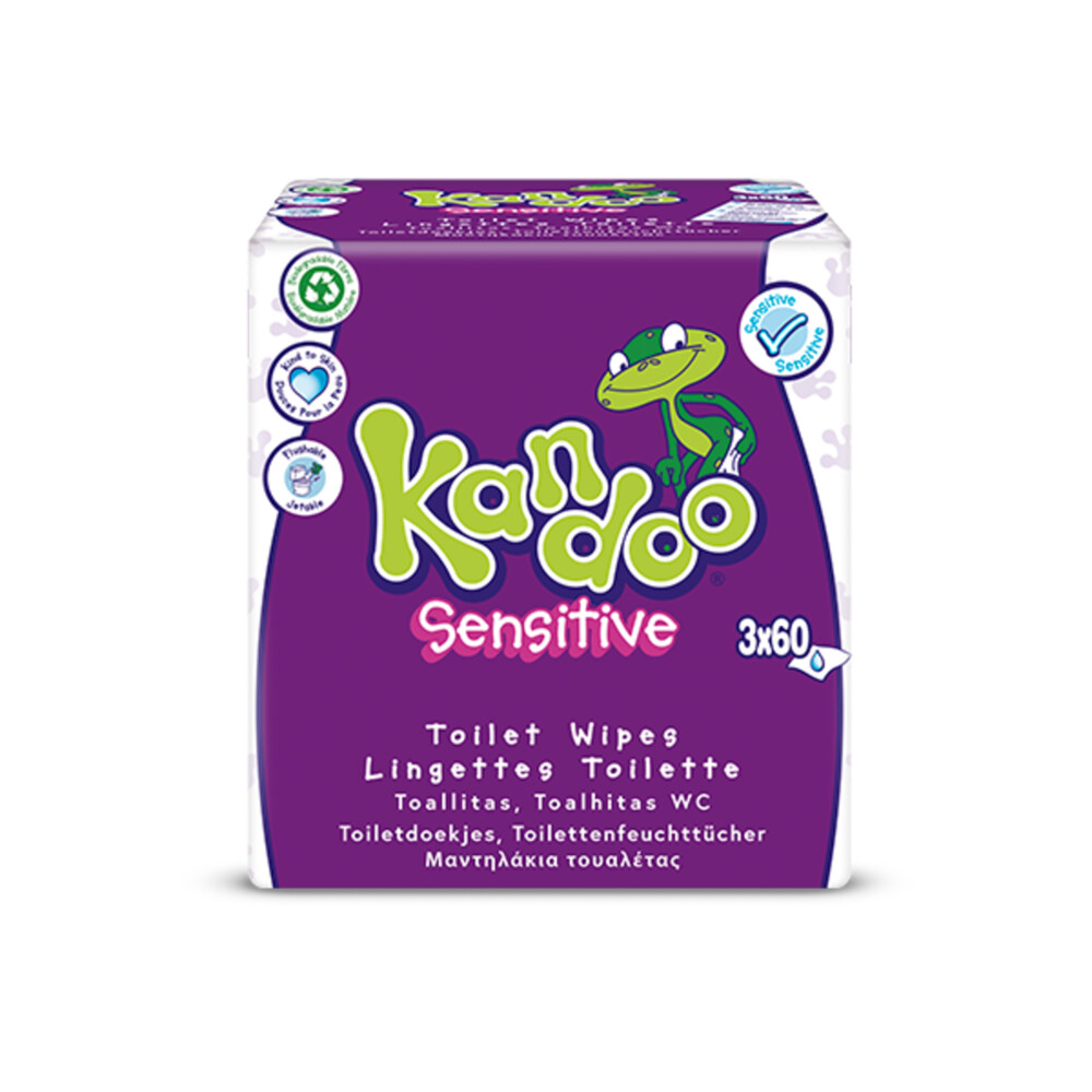 Kandoo Vochtige Toiletdoekjes Sensitive3 x 60 stuks