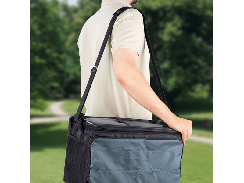EASYmaxx Kühltasche faltbar - 30 l – Schwarz / Dunkelgrau Faltbare Isoliertasche mit 30 Litern Kapazität
