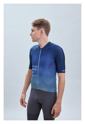 Maillot Manches Courtes Poc Pristine Print Dégradé Bleu