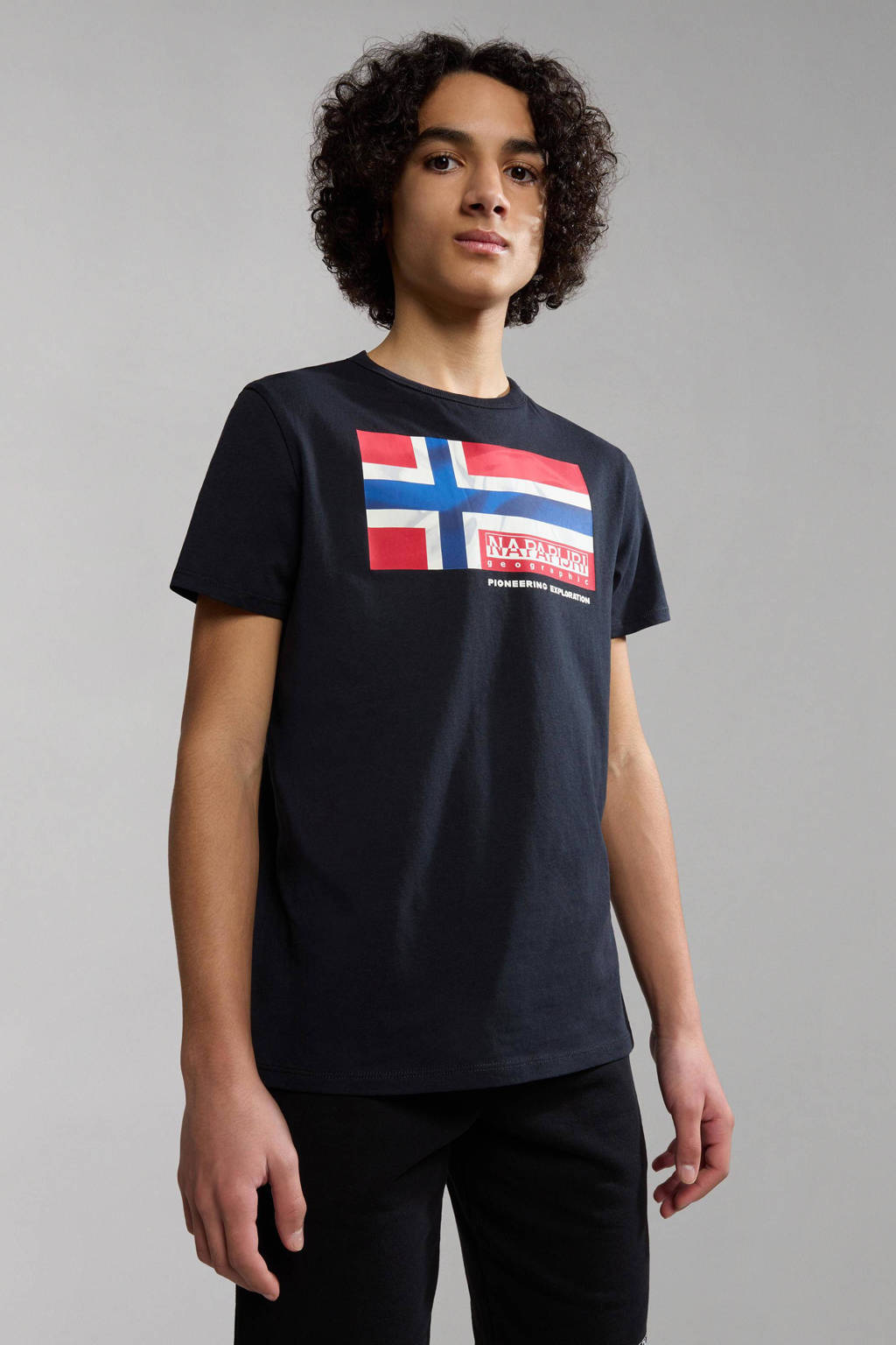 Napapijri T-shirt K S-ZAMORA met logo 041 black