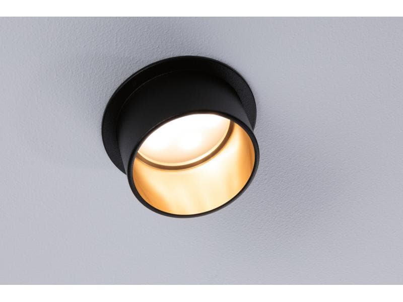 Paulmann Einbauspot LED Gil Coin Set, 3 x 6W, 2700K, Schwar Einbauleuchte zur Deckenmontage