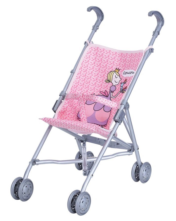 Puppenwagen COUCOU gemustert in pink/rosa