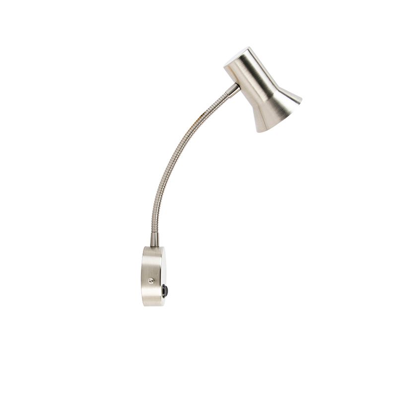 Wandlamp staal met flexarm - Karin flex