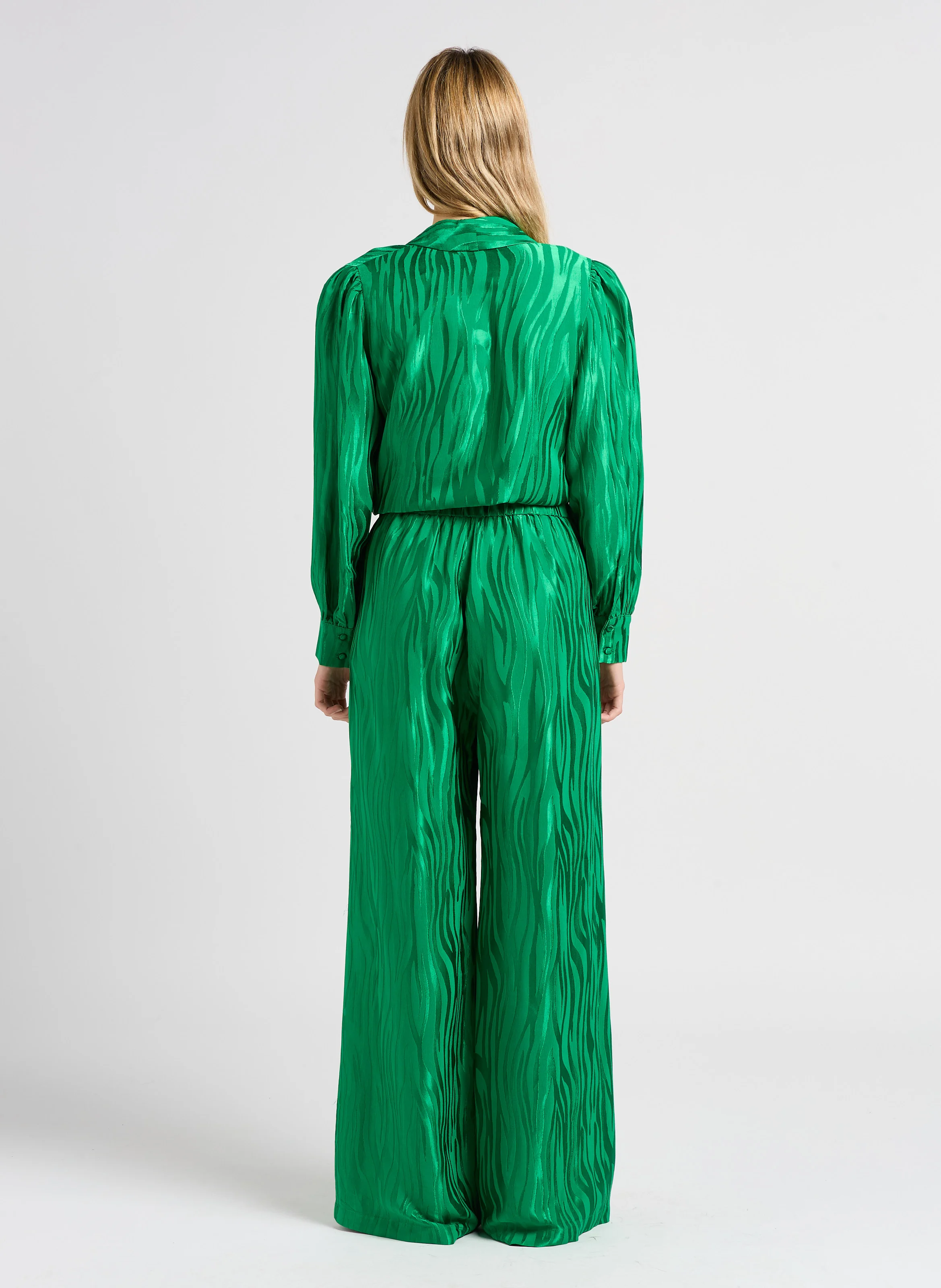 JUMBO - Pantalon large en jacquard | Vert