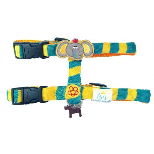 Coleira Happy Puppy Jungle Elephant para Cães, Amarela