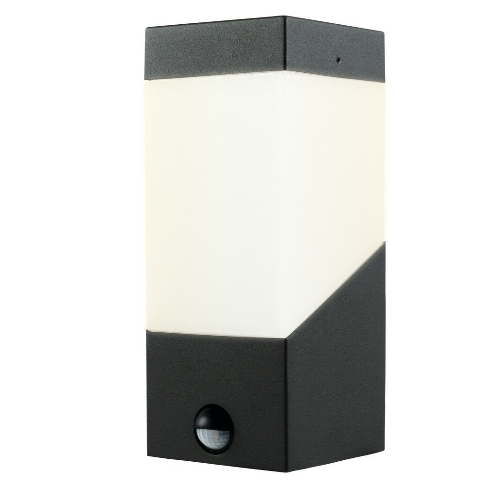 Wandlamp Madeleine in zwart, max. 40W E27, met bewegingssensor