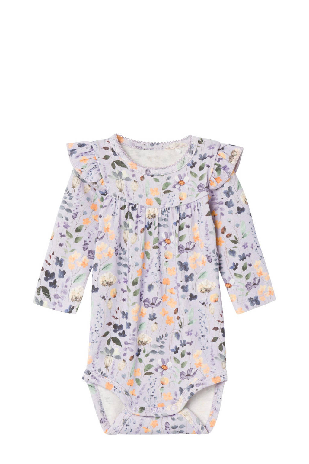 NAME IT romper NBFDUSSA met ruches en bloemen lila