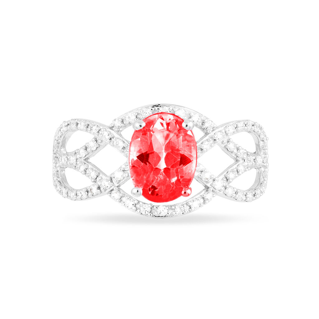 Bague Tina Or Blanc Rubis Et Diamant