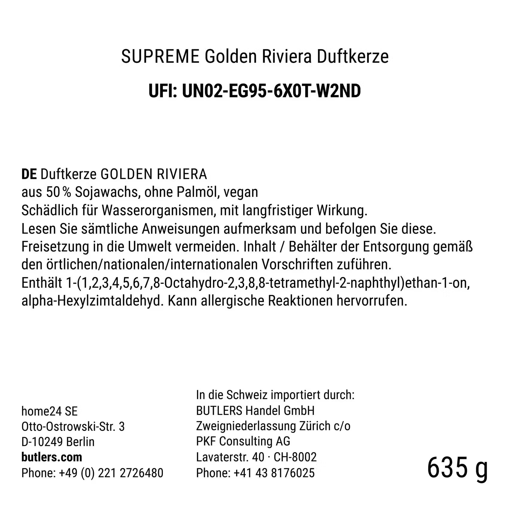 SUPREME Duftkerze Golden Riviera