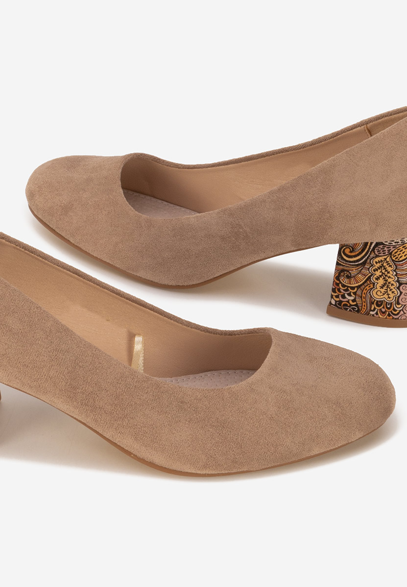 Chaussures à talon épais kaki Semiora
