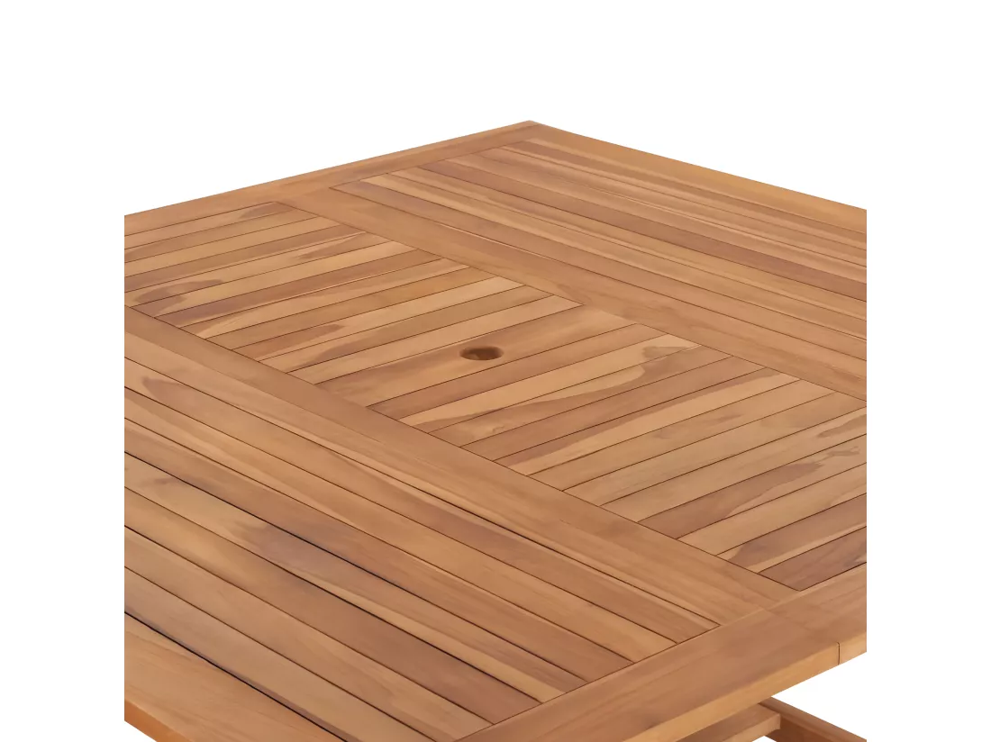 Prolenta Premium - Table de jardin 150x150x76 cm Bois de teck solide