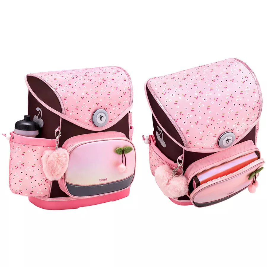 Belmil Schulranzen Premium Compact Plus Set 5-teilig Cherry Blossom