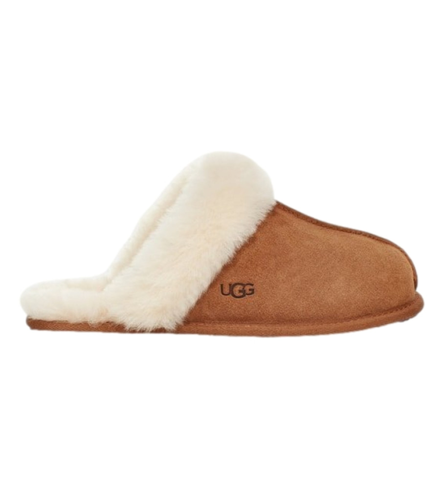 Pantufas UGG Scuffette II em couro marrom