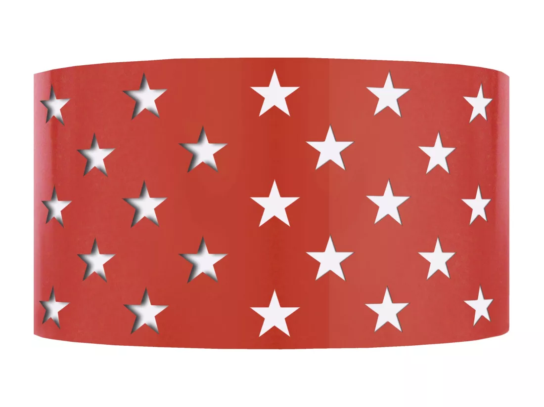 Applique enfant étoiles métal rouge 10,5 cm.