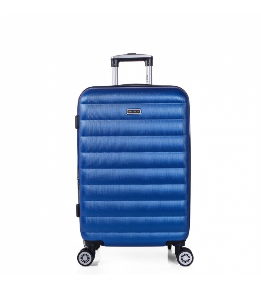 Mala de viagem rígida de tamanho médio com 4 rodas ITACA 71260 Azul - 65 x 42 x 26 cm -