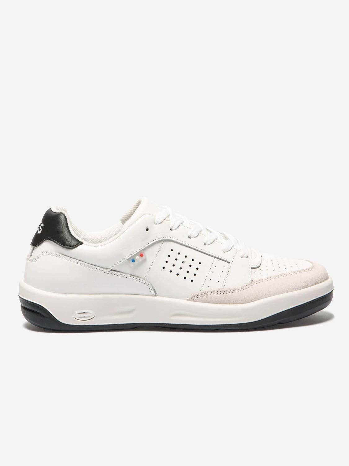 Baskets Homme Fabriquées En France Dessus Cuir Blanc