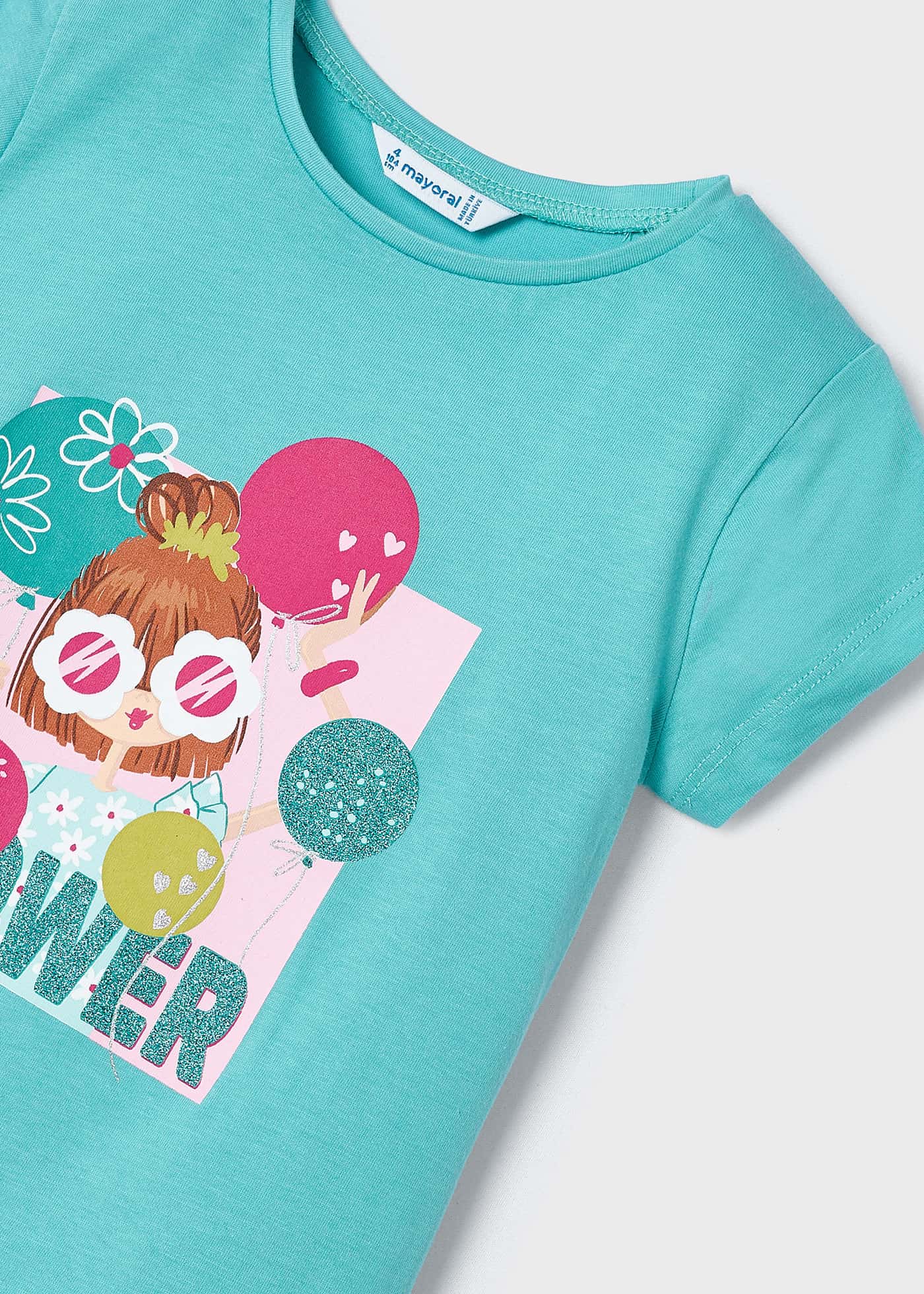 Camiseta estampada Better Cotton para meninas, cor fúcsia.
