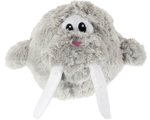 Karlie pluche hondenspeelgoed Wally Walrus 14 cm grijs