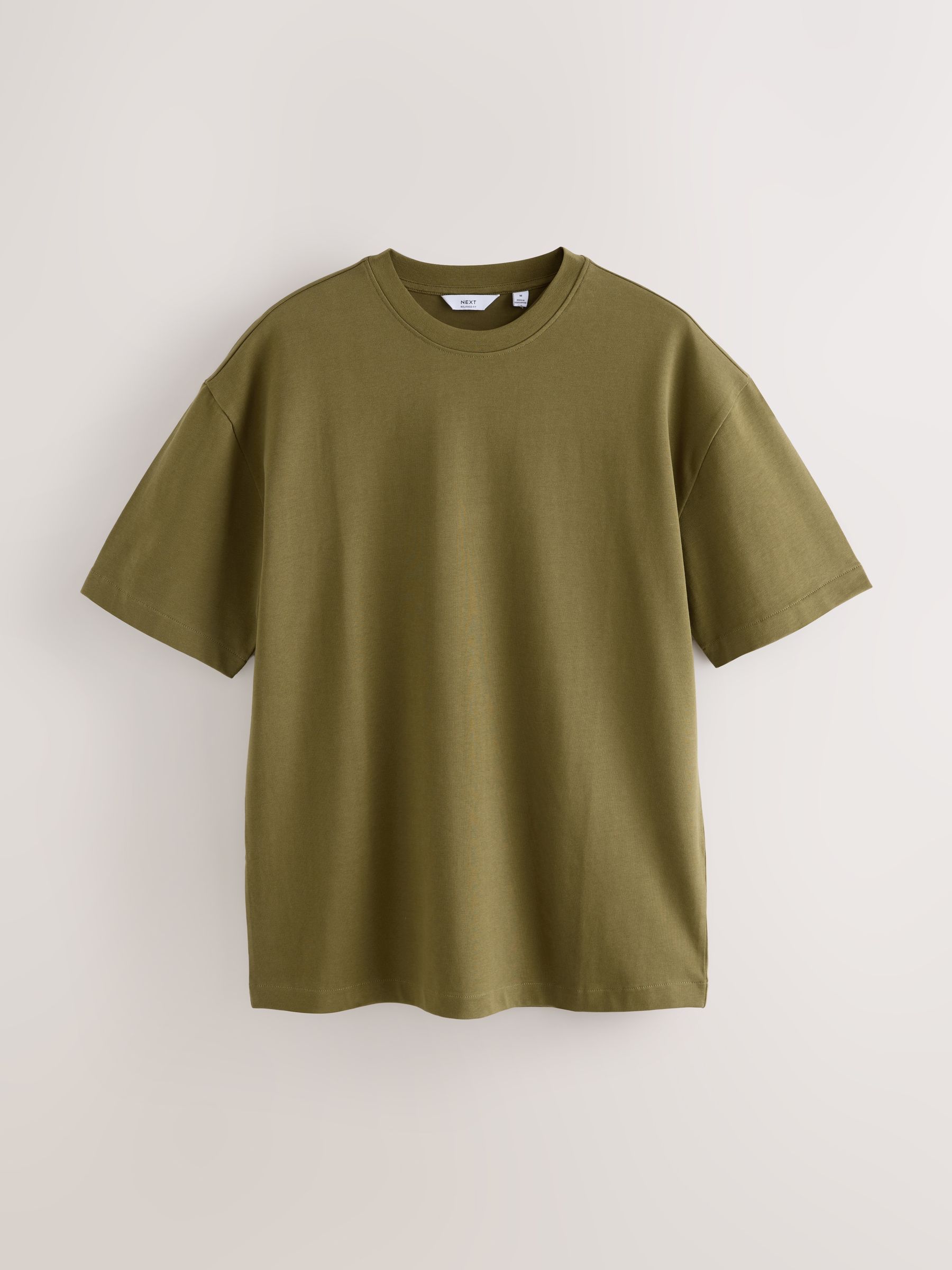 Olijfgroen/ijsgrijs/oranjerood - Relaxed fit - Verpakking van 3 T-shirts van zware stof