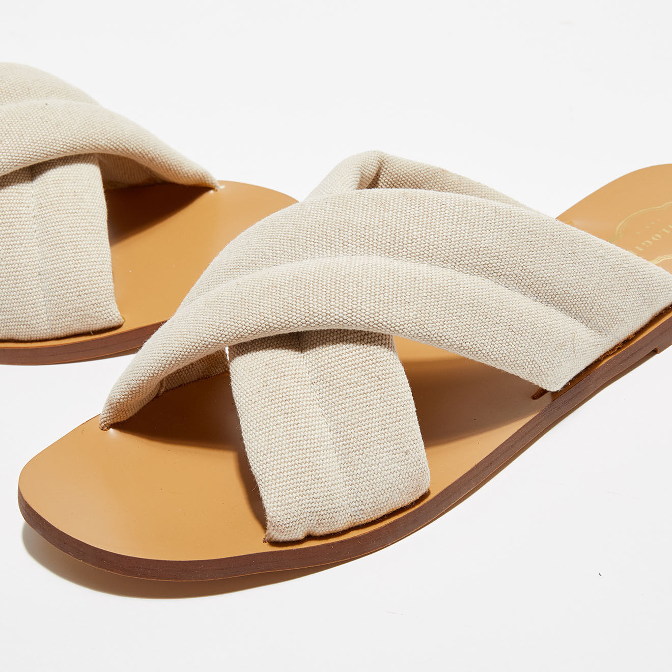 Apologie Mules en Tissu June naturel/blanc