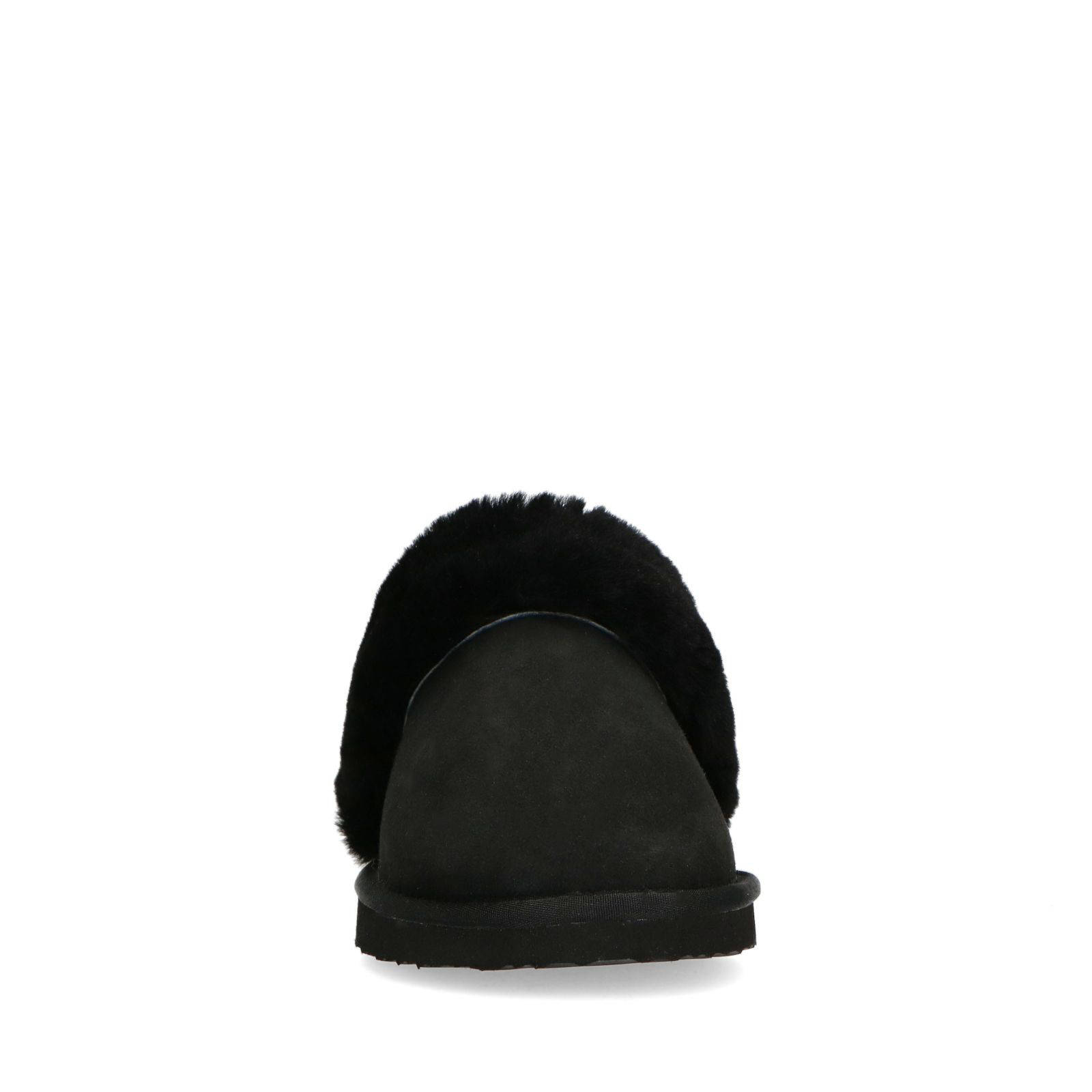 Manfield suède pantoffels zwart