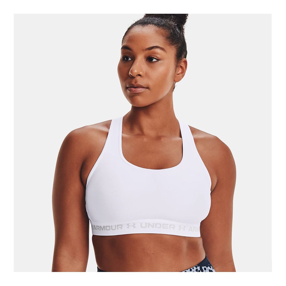 Under Armour CROSSBACK MID - Brassière Femme white