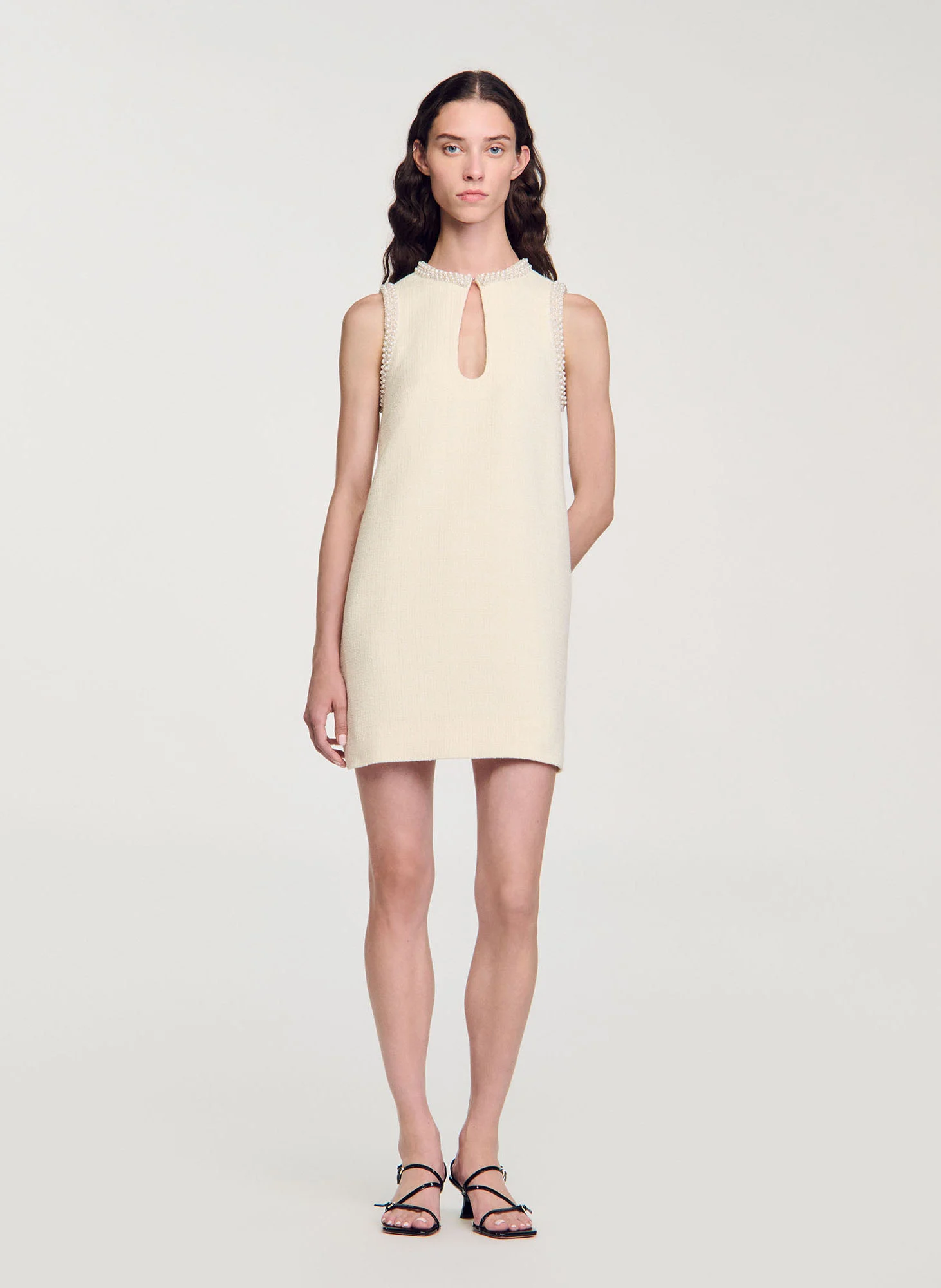 Robe courte en coton mélangé | Blanc