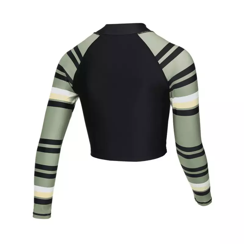 Lycra femme MYSTIC Jayde LS Crop Rash Vest Olive Green
