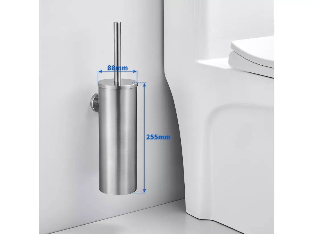 AuraLum Max 2pcs Porte Brosse de Toilette WC en Acier Inoxydable avec Support WC Mural Imperméable pour Salle de Bains Toilettes WC,EU Modèle