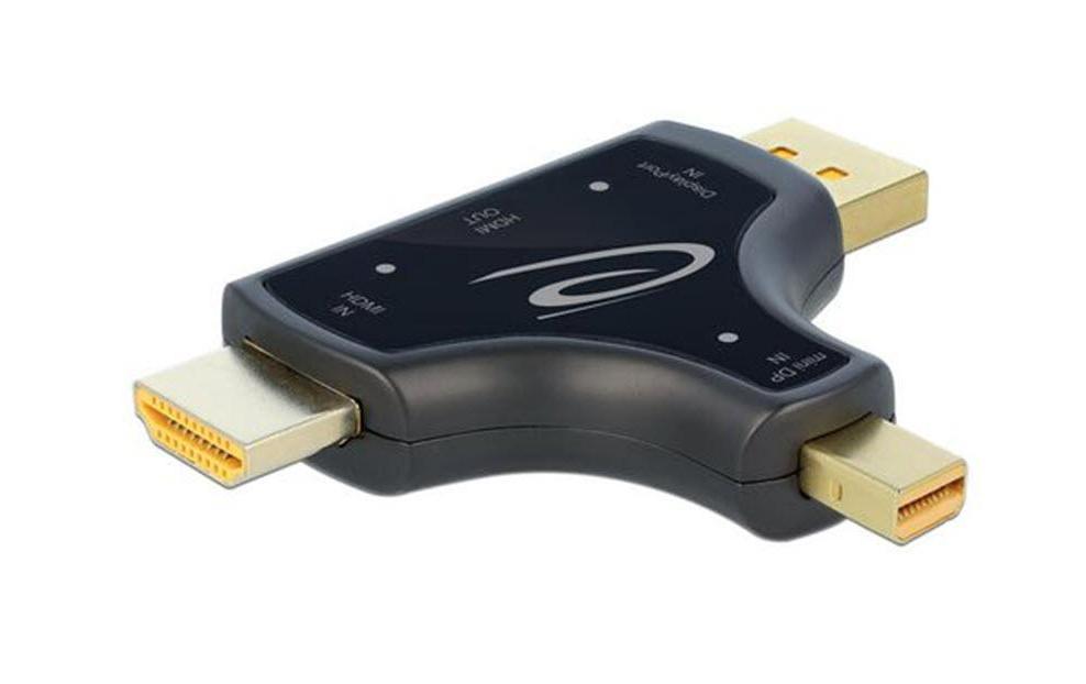 Adapter HDMI, DisplayPort, miniDisplayPort auf HDMIDelock 3 in 1 Monitoradapter mit HDMI / DisplayPort / mini DisplayPort Eingang auf HDMI Ausgang mit 4K 60 Hz
