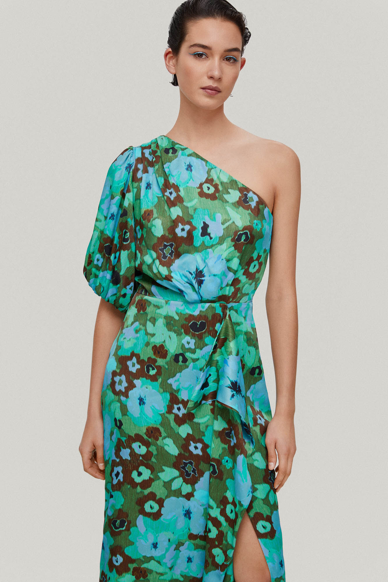 Vestido Isabel com estampa floral - Azul