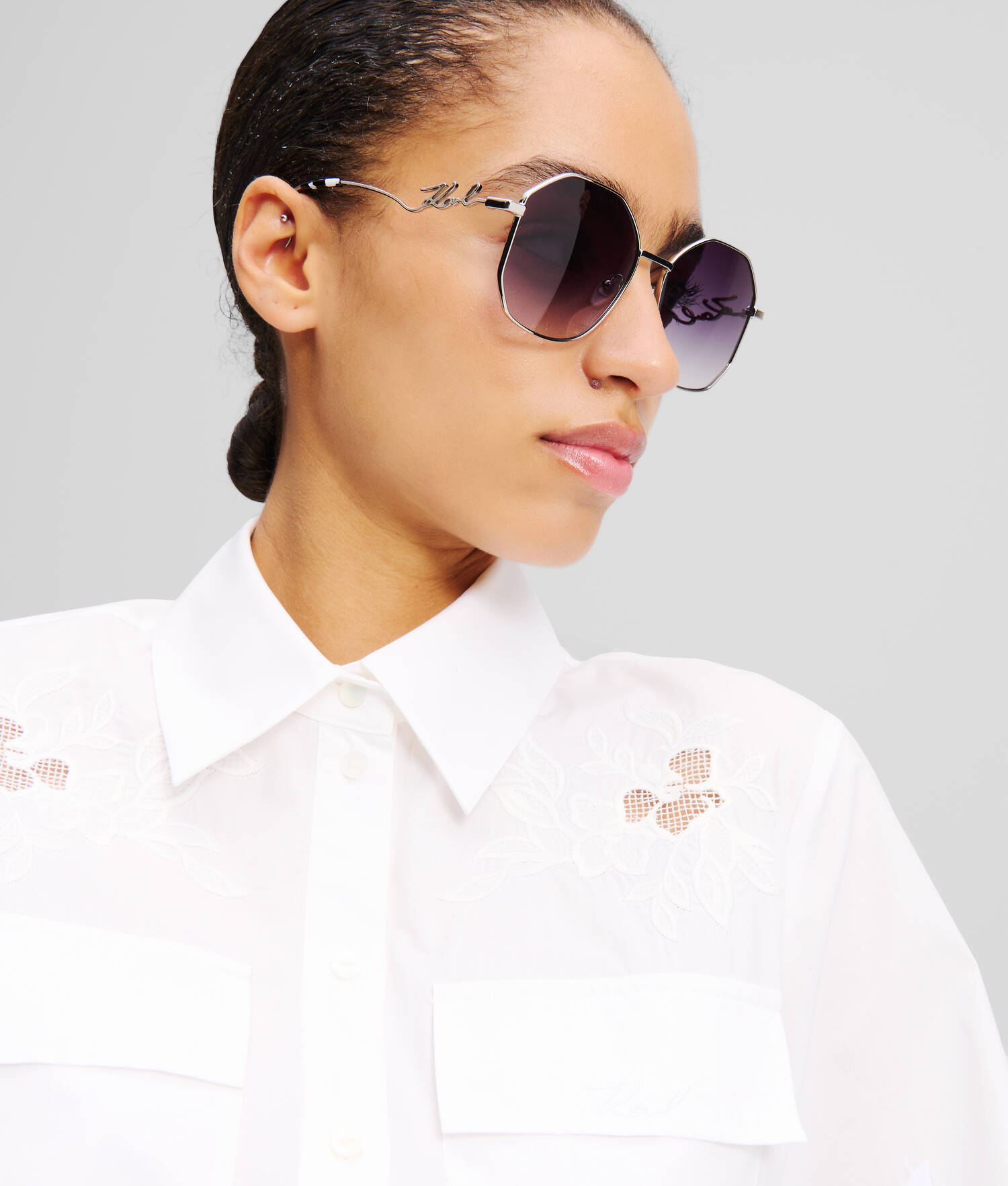 LUNETTES DE SOLEIL KARL SIGNATURE - Argent
