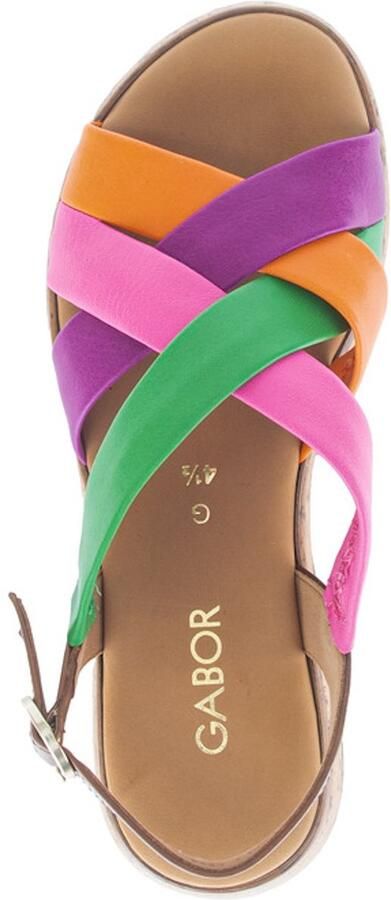 Gabor Dames Sandalen met hak 743 Multi Leer Plateauzool
