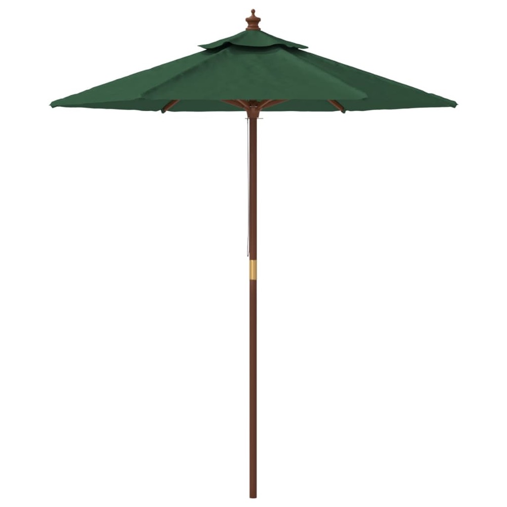 Parasol de jardin avec mât en bois 196 x 231 cm vert