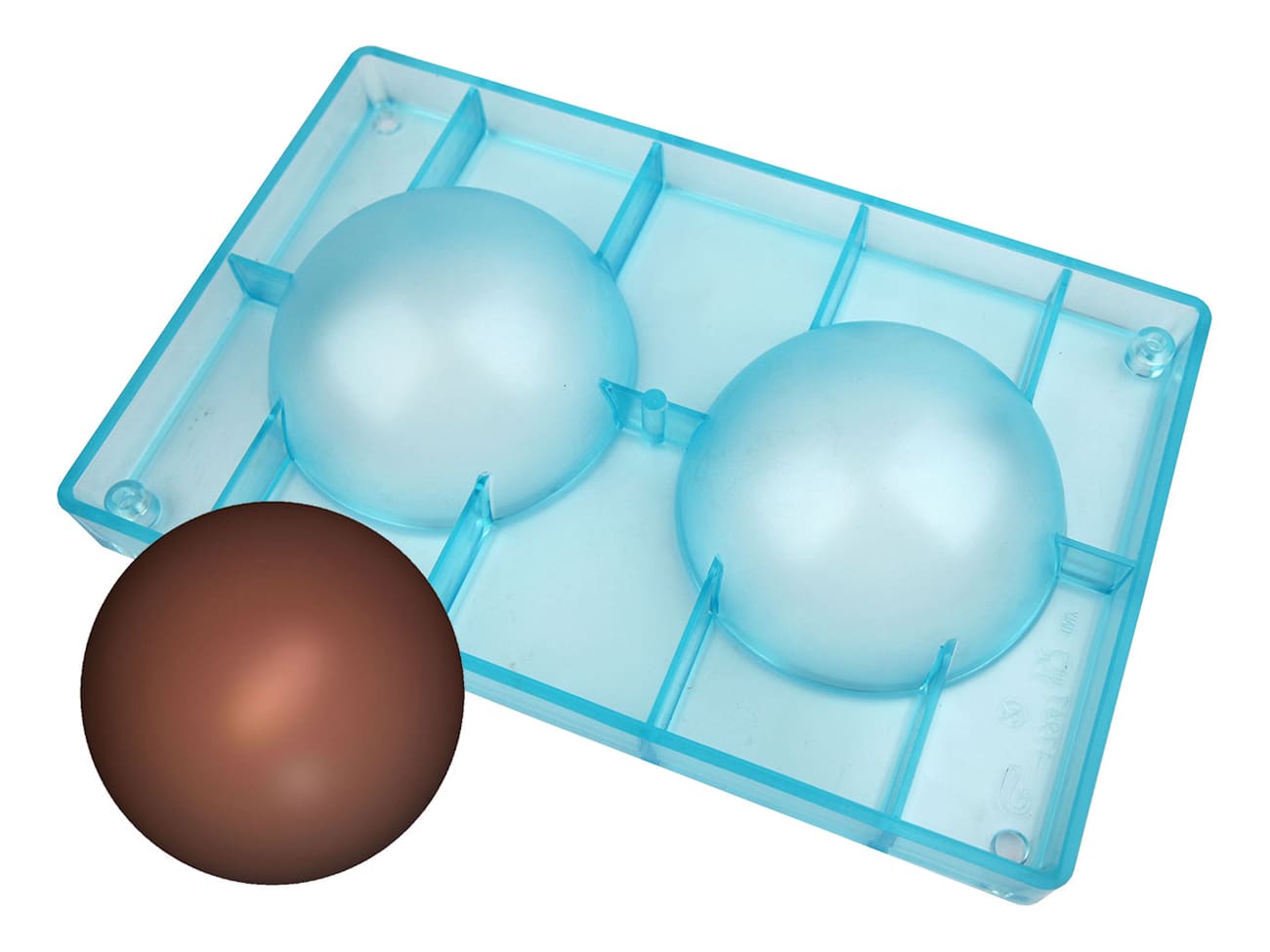 Moule chocolat - 2 demi-sphères Ø 10 cm - 27,5 x 17,5 cm
