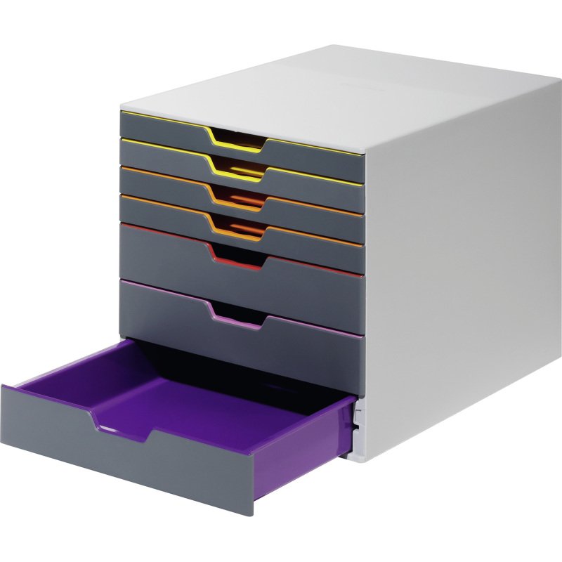 Module de classement Durable Varicolor® 7 tiroirs gris