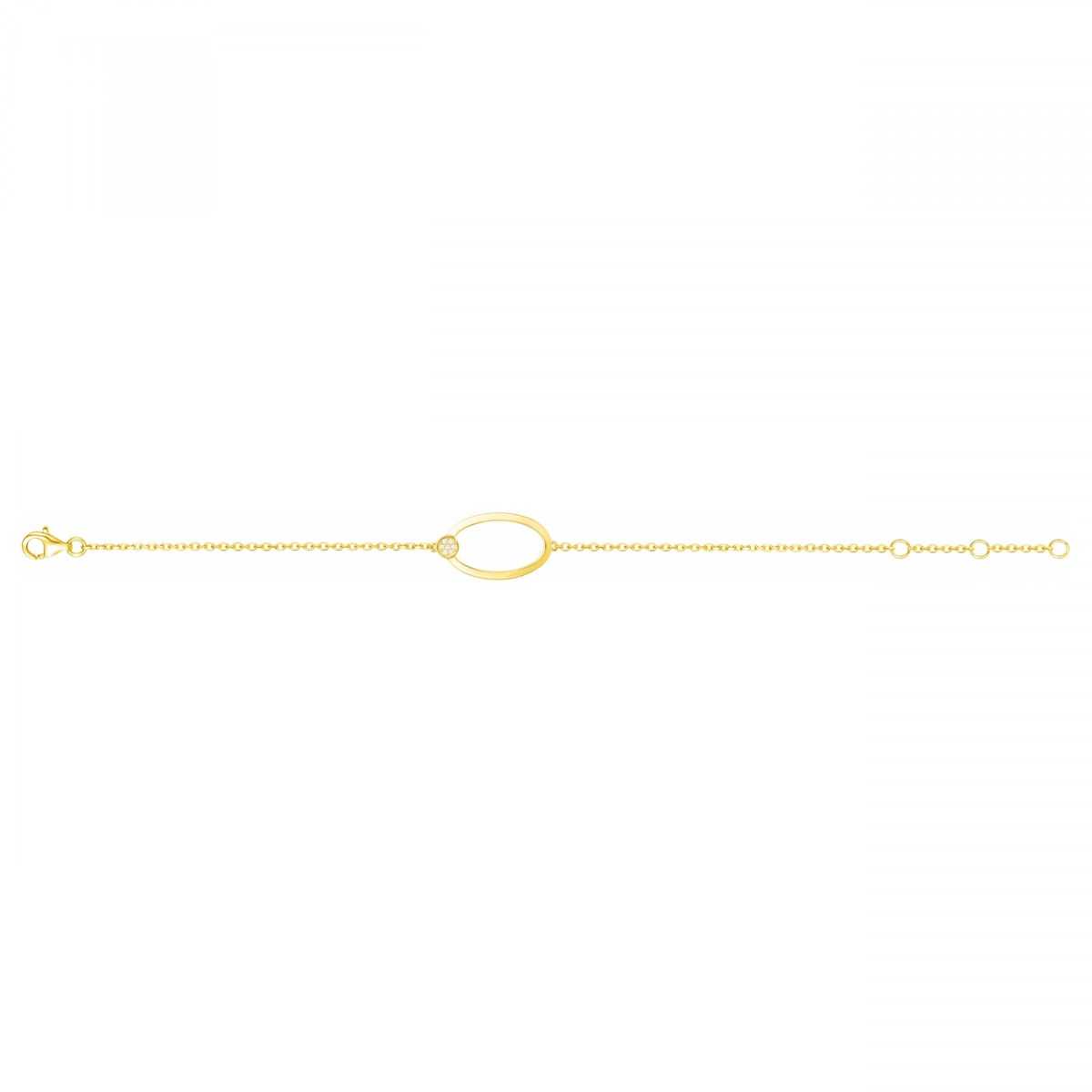 Bracelet en Plaqué Or avec oxyde de zirconium blanc