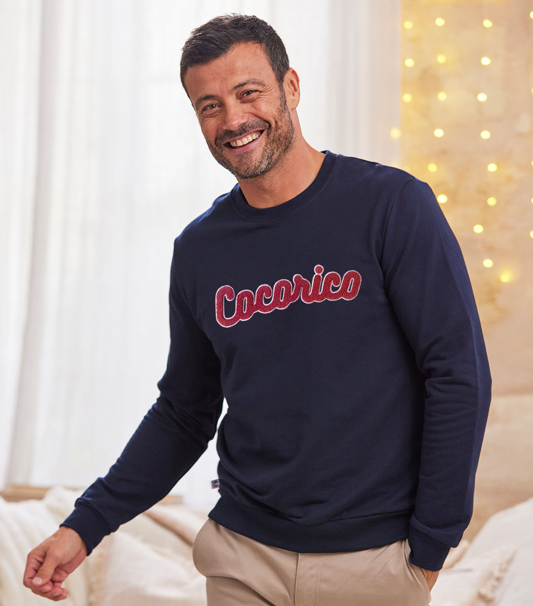Sweat Homme Marine Bouclette