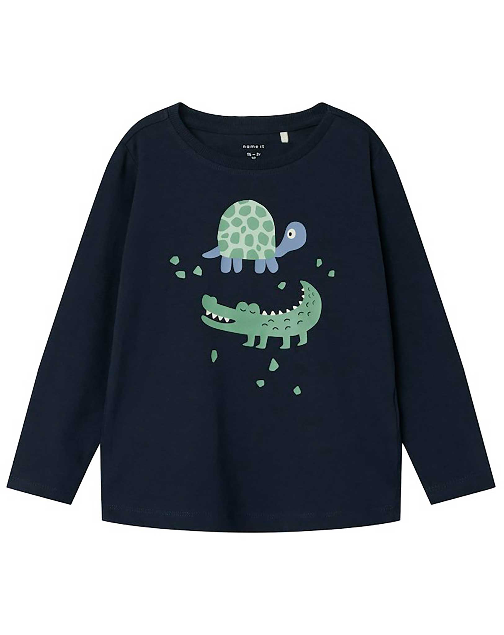 Langarmshirt NMMTYANS TURTLE & CROC in dark sapphire