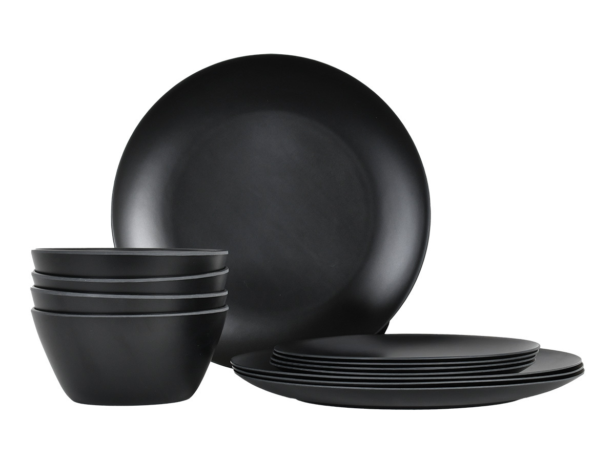 Obelink Matt Black serviesset - 12-delig