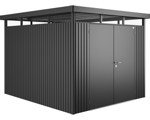 Biohort HighLine H5 tuinhuis met dubbele deuren, 275 x 315 cm, donkergrijs metallic