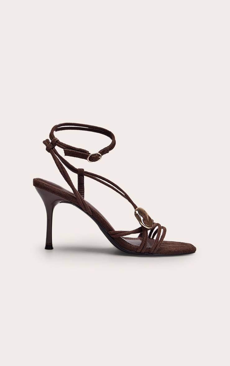 Chocolat Sandales À Talons À Brides En Synthétique