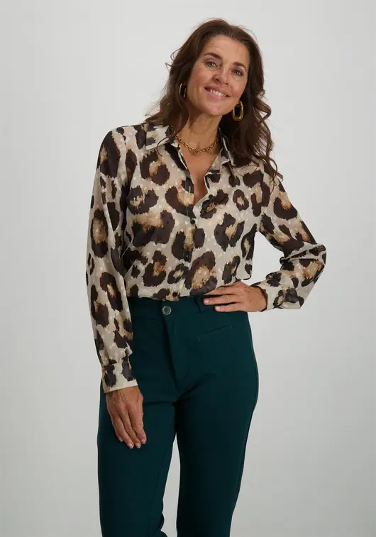 Geisha Blouse panter print 43690-20