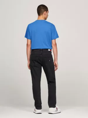Calça jeans desbotada regular afunilada estilo pai