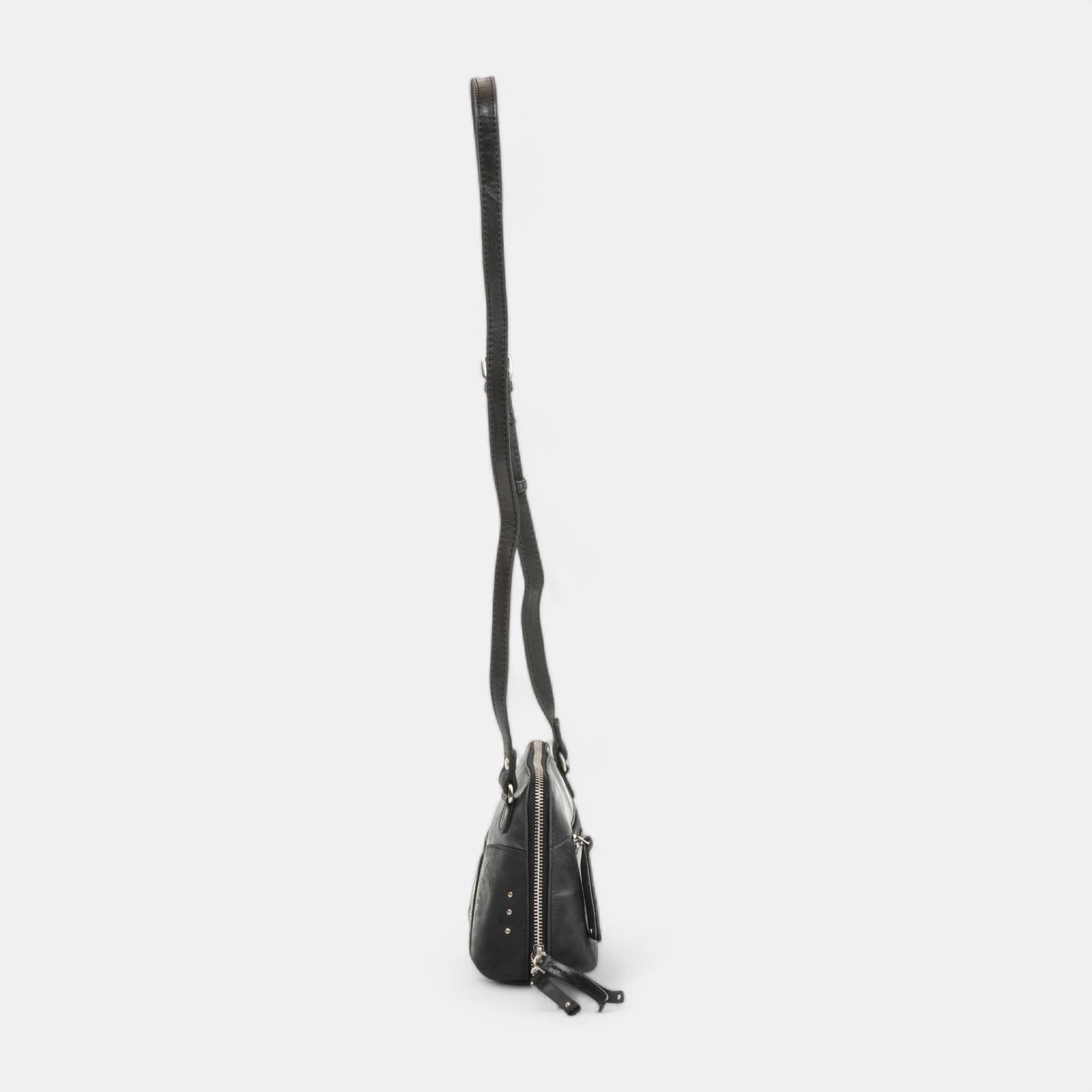 Sac bandoulière en cuir noir