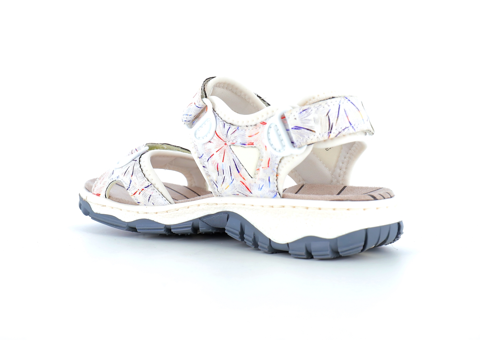 Rieker-68872 Matières combinées Multi Blanc