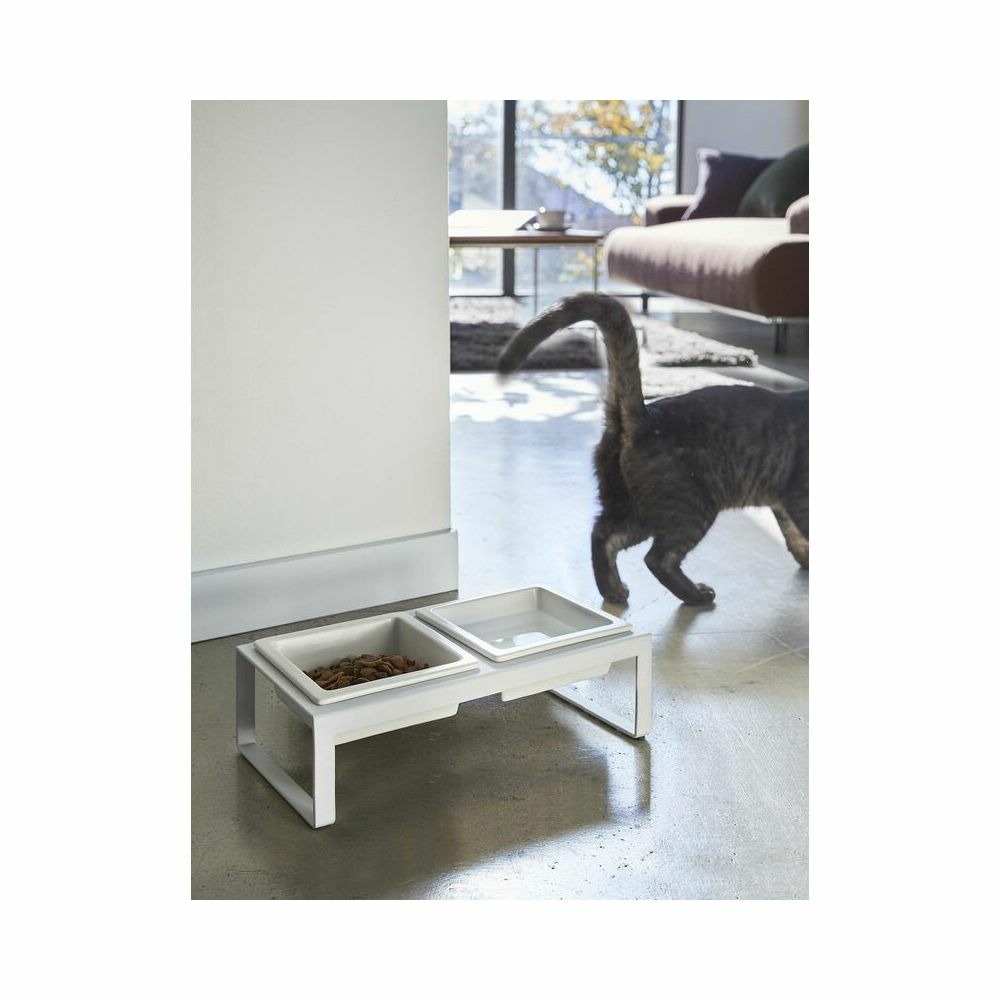 Double gamelle design surélevée pour chat tower